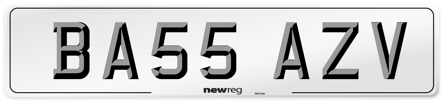 BA55 AZV Number Plate from New Reg